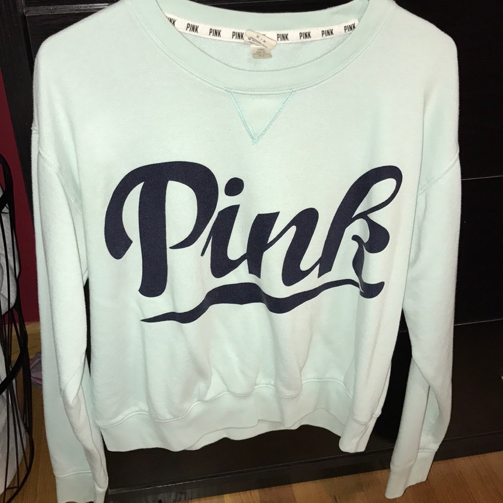 crew neck pink hoodie